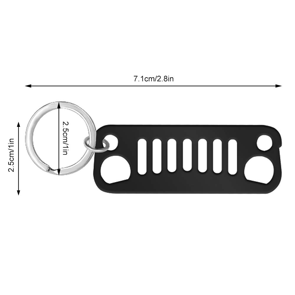 Porte-Clés Grille Avant Wrangler - 3 Couleurs Alliage Zinc Pour Amateurs Jeep