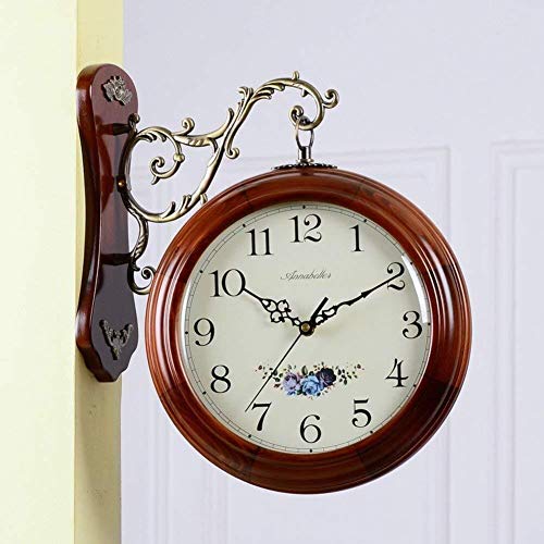 MGE UPS Systems Clock Wall Clock,Two-Sided Wall Clock, [Modern] Simple Two-Sided Wall Clock Mute Wall Wall Living Room Clock (Color : C)