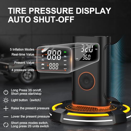 Zsx Tire Inflator Portable Air Compressor-160 Psi Car Tire Air Pump Portable, Bike Pump With Gauge thumb #1