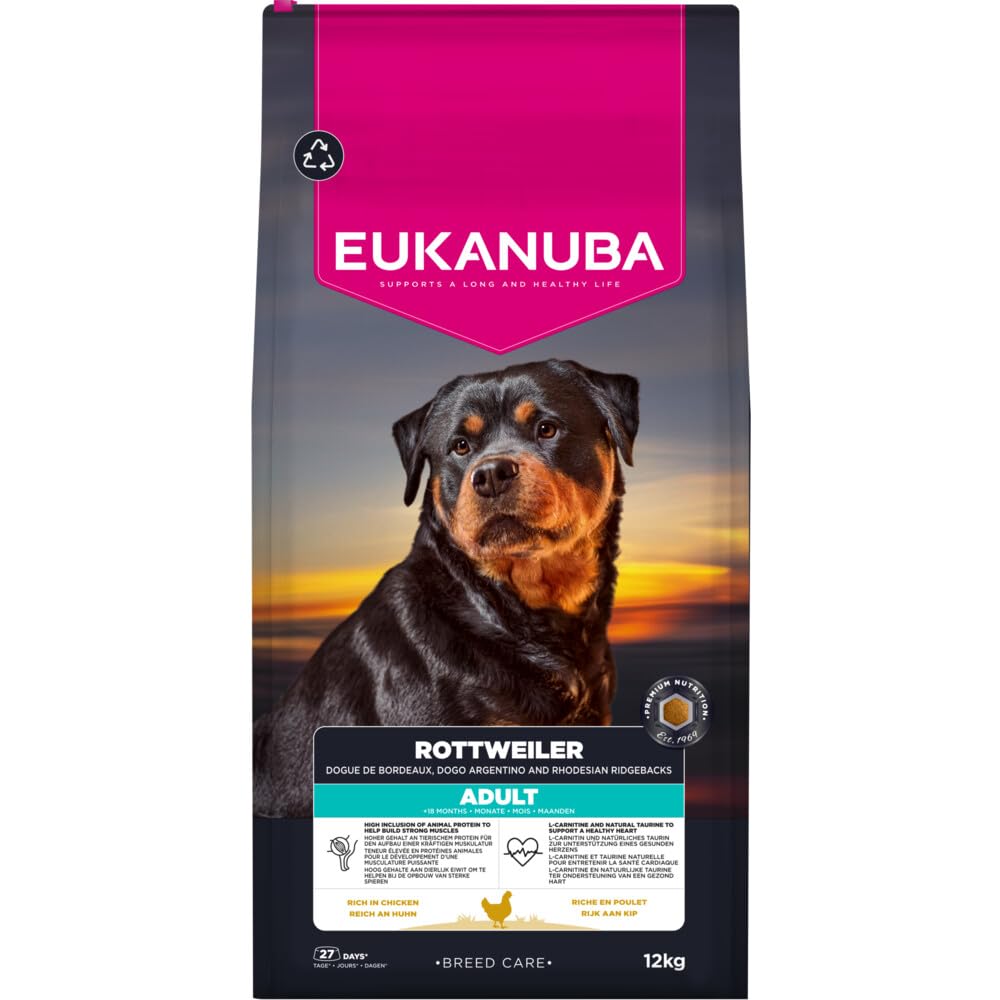 EUKANUBA Breed Care sucha karma dla dorosłych Rottweilers 12 kg