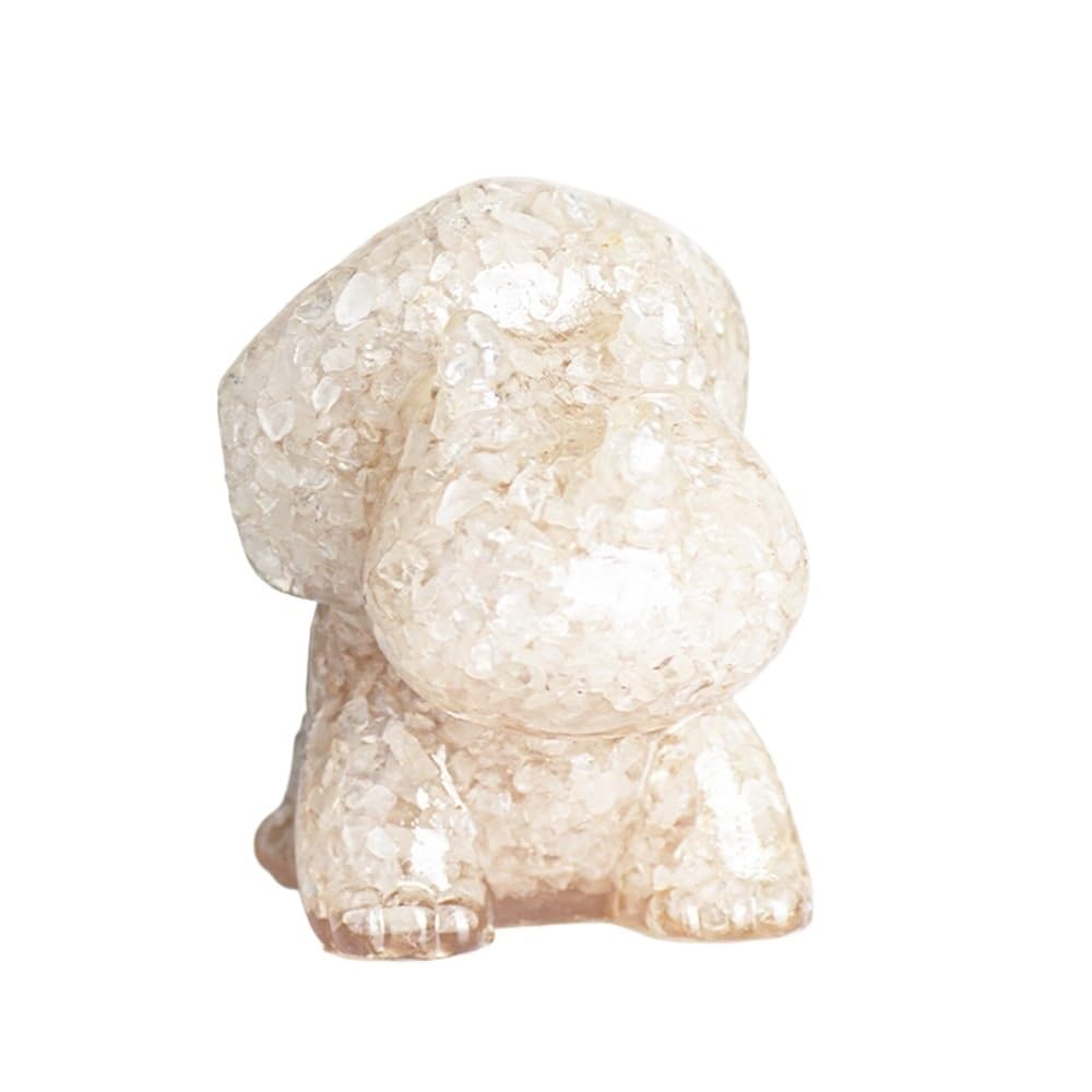 HUFFA Natural Crystal Gravel Resin Triceratops Figurine - Unique Home Decoration for Dinosaur Lovers(Whitecrystal)