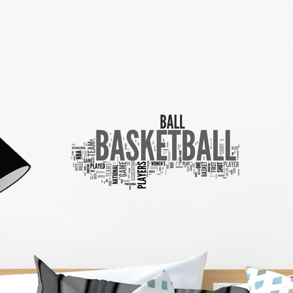 Wallmonkeys Basketball Concepts Wall Decal Peel and Stick Graphic WM179095 (18 in H x 15 in W)