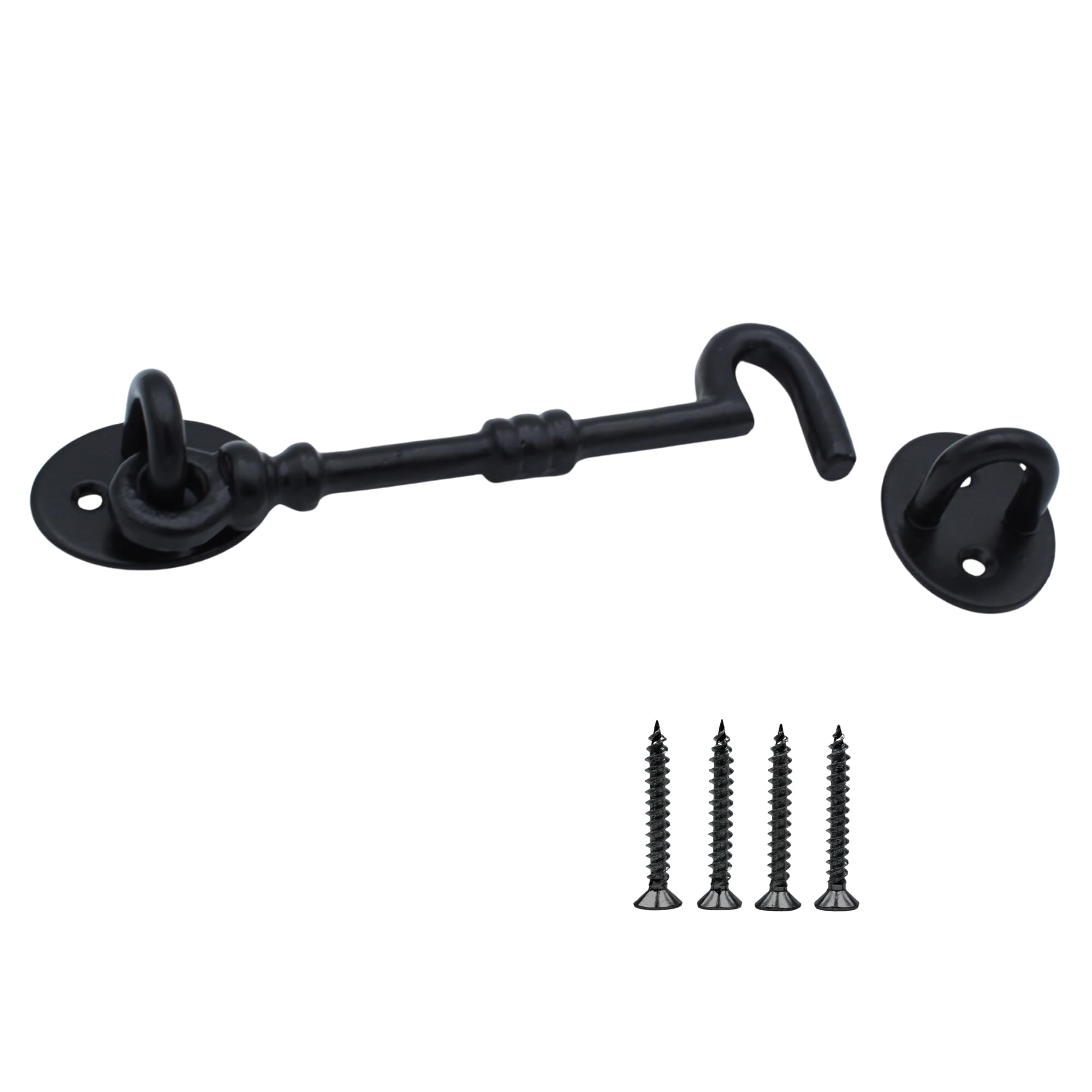 Keypak Antique Black 150Mm (L) Decorative Cabin Hook Latch In Finish Perfect For Securing Gates Doors & Garden Sheds Strong & Durable Materials Easy To Install