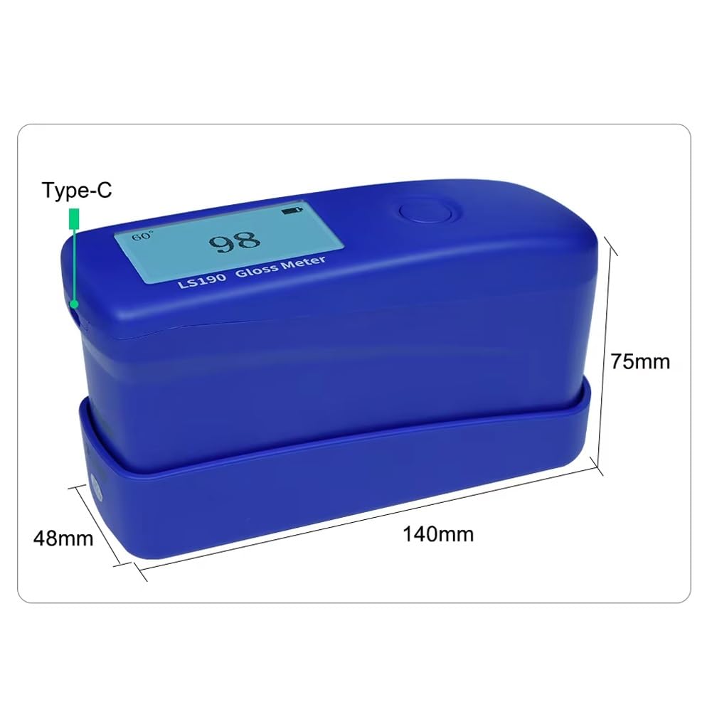 Medidor digital de brillo 0-200G, probador de brillo portátil para pintura y recubrimientos, pantalla LCD, rango de medición 0-200GU, resolución 1GU, ideal para pintura de coche, tinta y azulejos