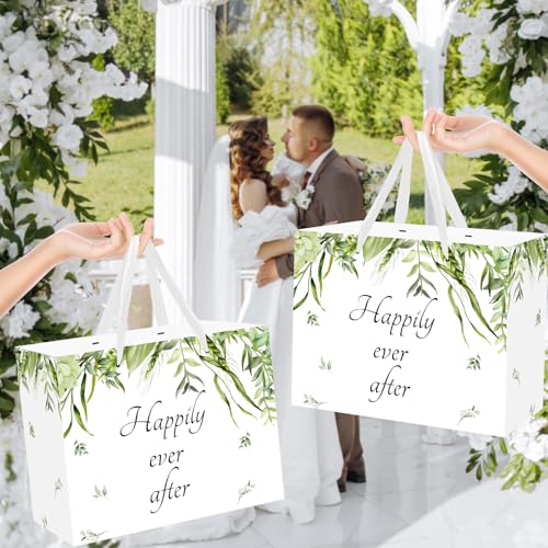 Woosytoo Wedding Paper Gift Bag Bridal Shower Gift Bag With Tissue Paper Card Eucalyptus Bride To Be Wrapping Paper Bag Engagement Wedding Shower Bags For Wedding Bride Engagements Anniversary Birthday Gifts thumb #5