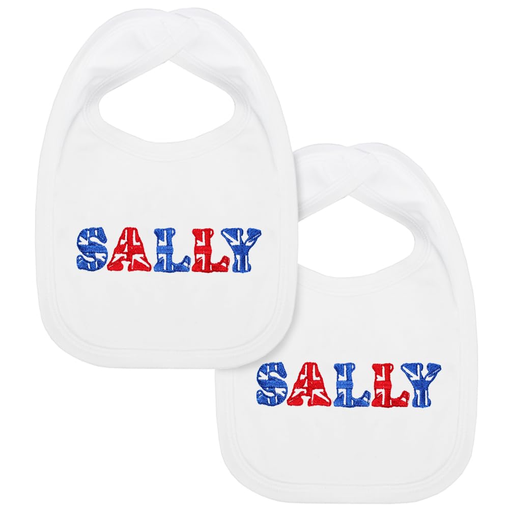 Teddyts Green Personalised Union Jack Baby Bib Set (2 Bibs)