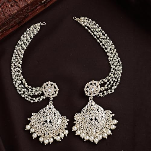 Image of Shining Diva Fashion Stylish Pearl Chain Traditional Jhumki Set Earrings for Women