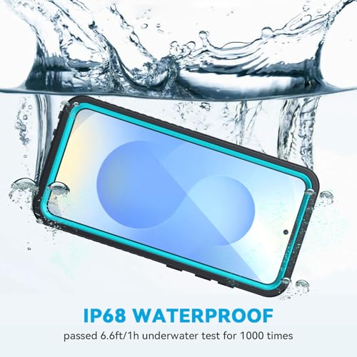 Image of Lanhiem for Samsung Galaxy S25 Case, IP68 Waterproof Dustproof, Built-in Screen Protector, Rugged Full Body Shockproof Protective Cover for Galaxy S25, Blue