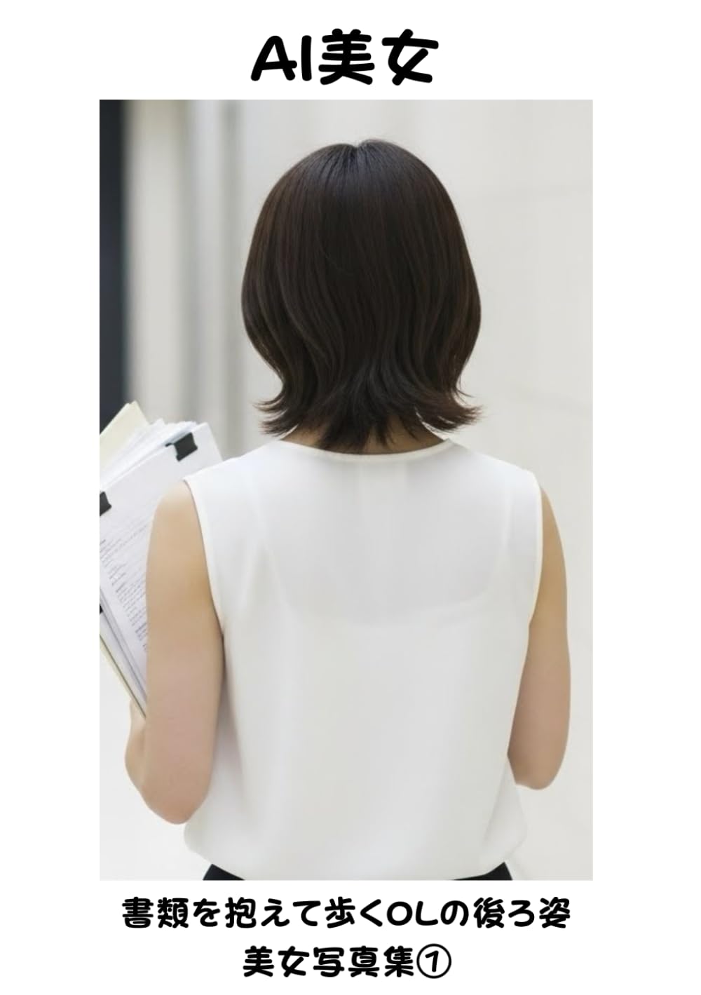 書類を抱えて歩くOLの後ろ姿 美女写真集①