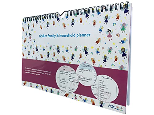 tiddler Family & Household Planner | Undated Weekly Family Organiser/Planner Calendar | Clever Layout in A4 Size | Space for 6 People & 1 Years Planning | Packed with Useful Features (Fairies Design)