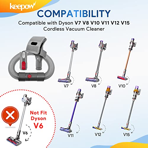 KEEPOW Pet Grooming Kit Compatible with Dyson Vacuum V7 V8 V10 V11 V15 - Pet Dog Brush Hair Vacuum Attachment with Extension Hose & Adapter - Ideal for Long/Medium Haired Dogs - Image 3