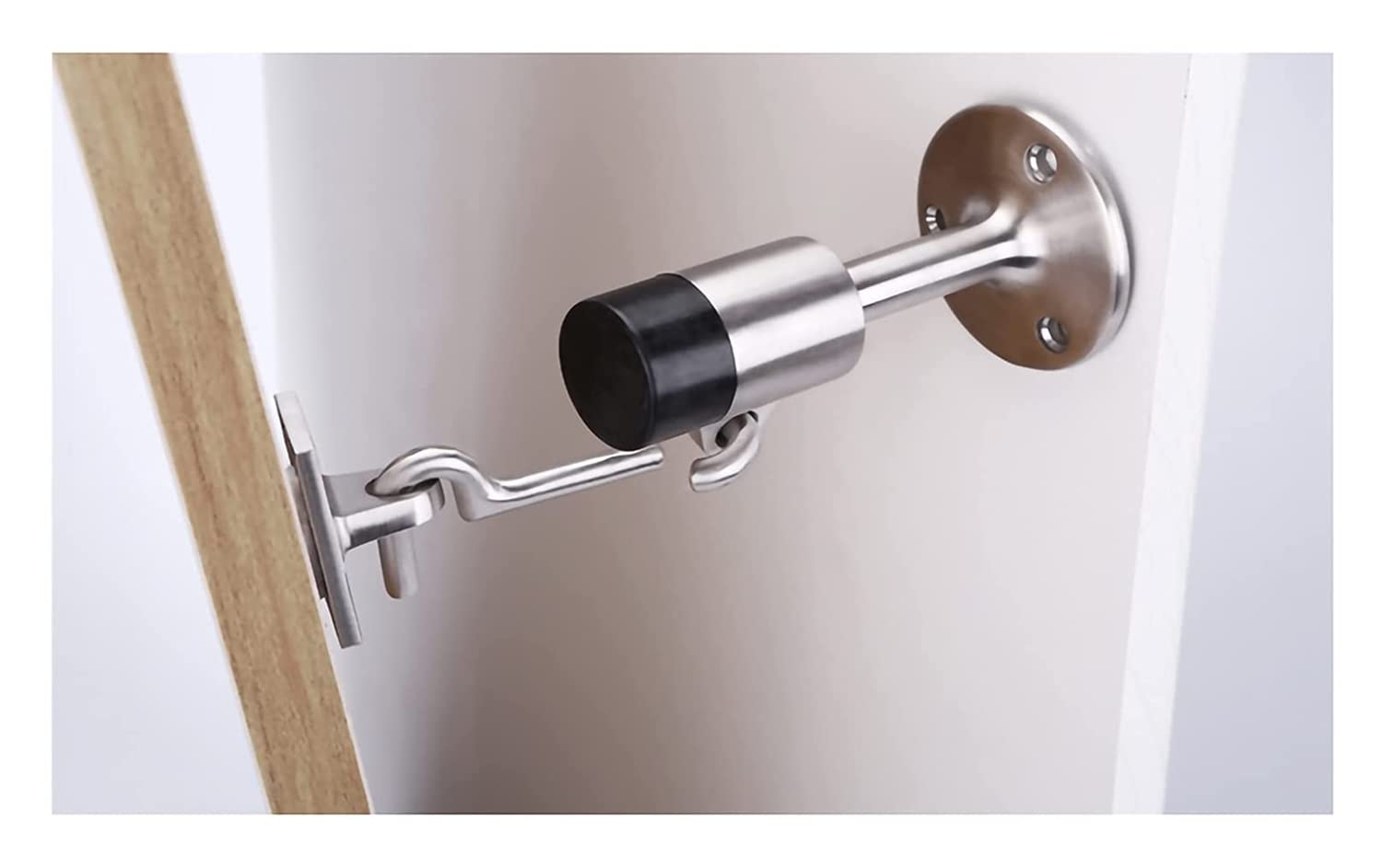 Tope de Puerta， Tope de Puerta con Gancho, topes de Puerta de Seguridad contemporáneos con Parachoques de Goma Que amortigua el Sonido,