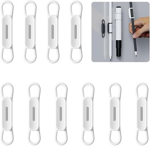 WALLFID Paquete de 10 clips magnéticos de silicona para bolígrafos, ideal para bolígrafos de tinta de gel o marcadores de borrado en seco,