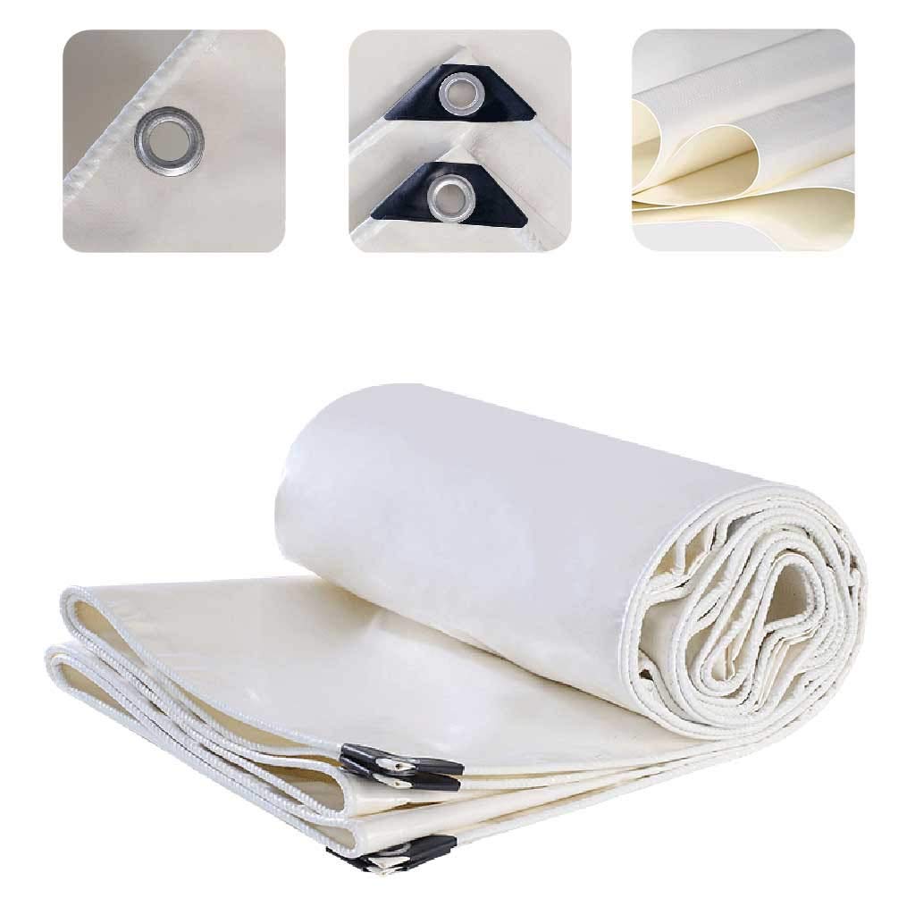 Tela Cerata Bianca, Teloni Telone Impermeabile UV/Anti-Invecchiamento Adatta per Giardino/Rivestimento di Oggetti/Decorazione Tela Cerata Resistente alla Polvere,4X4M(13.12X13.12ft)