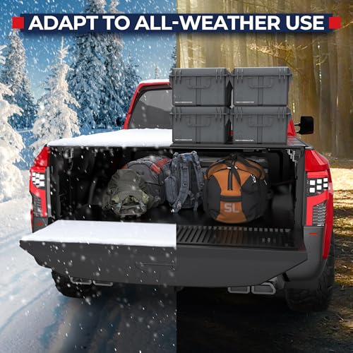 Image of MOSTPLUS 5FT 2WD /4WD Low-Profile Quad-Fold Hard Truck Bed Tonneau Cover Compatible for Nissan Frontier 2005-2021 Bed Cover 60Inch