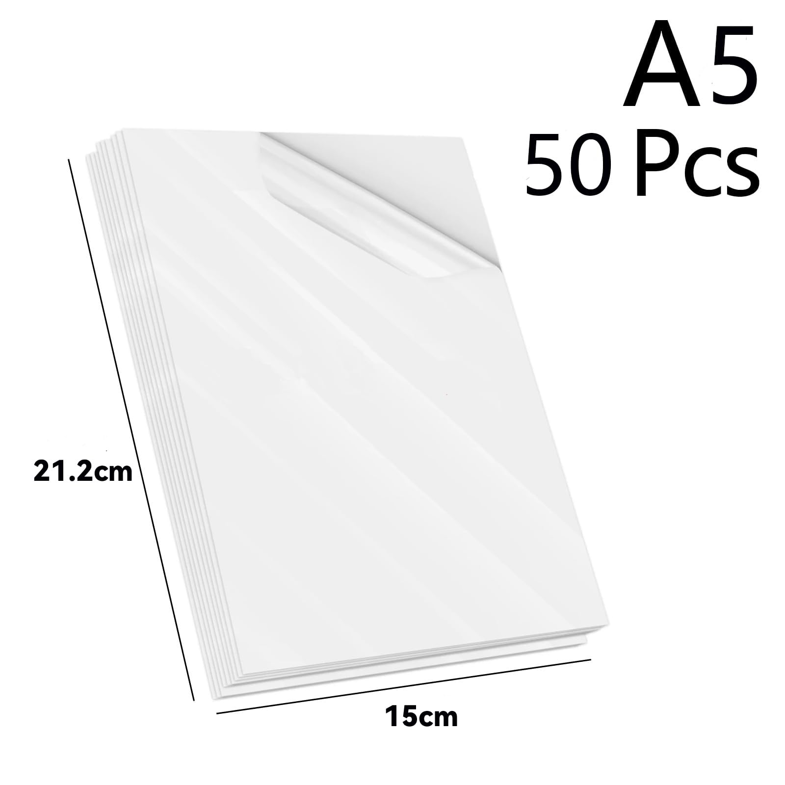 Films de plastification à froid A5 imperméables transparents brillants lot de 50