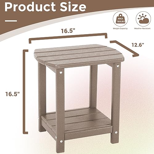 image for GARDENSTAR Adirondack Square Outdoor Side Table,2-Tier Storage Patio S