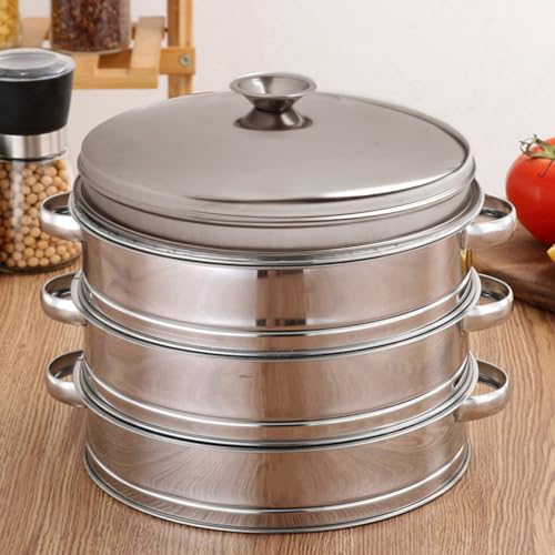 Jotekonoby Cesta de vapor de acero inoxidable para ollas, bandeja de cocción al vapor de metal de grado alimenticio 304, compatible con varios tamaños de ollas, saludable sin aceite (cubierta de