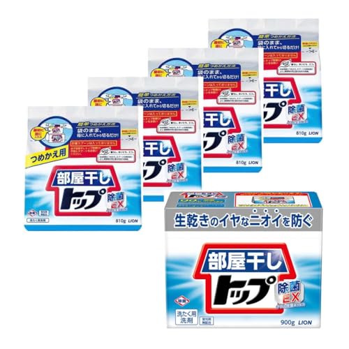 LION ライオン 部屋干しトップ 除菌EX 粉末タイプ 本体900g+つめかえ用 810g×4個セット まとめ買い