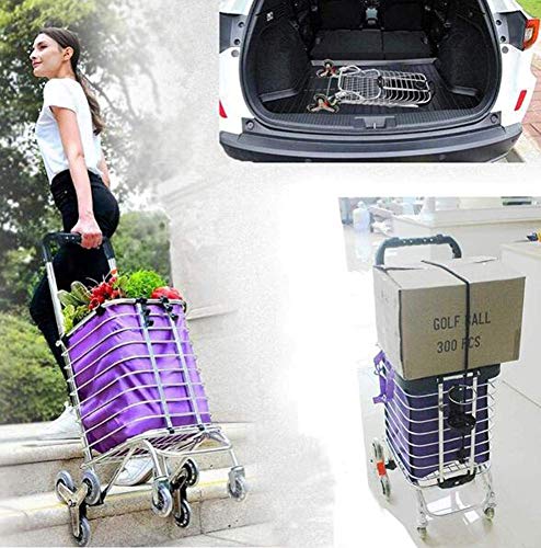 Einkaufstrolley, faltbarer Einkaufswagen auf Rädern, großer und leichter Utility Trolley mit schwenkbaren Vorderrädern… – Bild 7