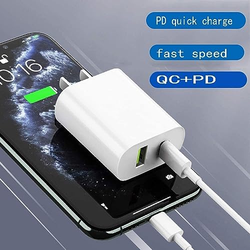 2 Pack USB C Charger Block, Dual Port Type C Wall Charger Fast Charging 20W Power Adapter Cube for iPhone 14/14 Pro/14 Pro Max/14 Plus/13/12/11, XS/XR/X, iPad, Samsung, More - 2