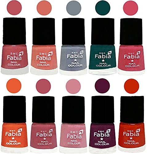 Image of ALL IN ONE (PACK OF 10), Long Lasting Glossy Nail Polish, 6 ml Each, All Vibrant Colours,02009