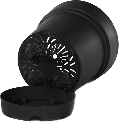 Miniatura 32 de Mintra - Macetas de plástico para plantas, maceta redonda para plantas de interior y exterior, macetas de jardín con platillos y agujeros de Surtido