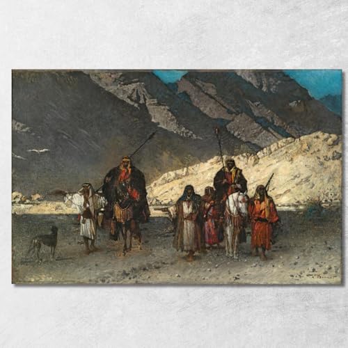 Tableau imprimé Sheikchi Arabes à la Montagne Léon Bonnat lbn5 décoration maison 75x45
