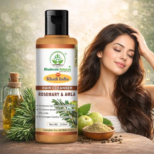 Image of Rosemary & Amla Herbal Hair Shampoo for Hair Fall Control, Scalp Nourishment & Strong Healthy Hair, Deep Cleansing Shampoo for Men & Women (PACK OF 2)