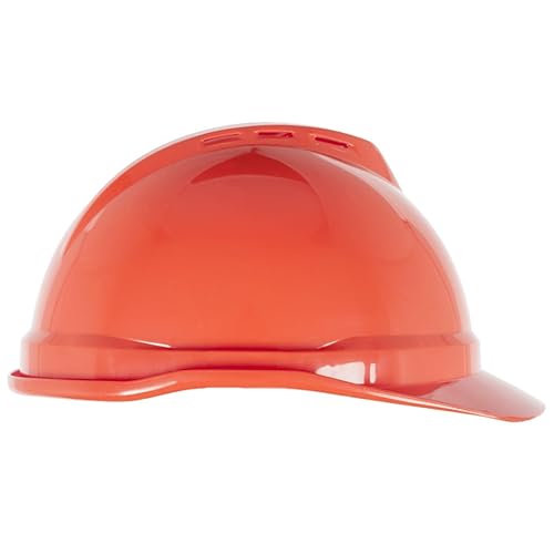 Vista 4 de MSA 10034018 V-Gard 500 - Casco de seguridad estilo gorra, con suspensión de trinquete Fas-Trac III, carcasa de polietileno, protección contra Blanco
