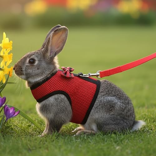 Arnés de conejito para gatito sin tirones ajustable para evitar escapes de mascotas pequeñas 6