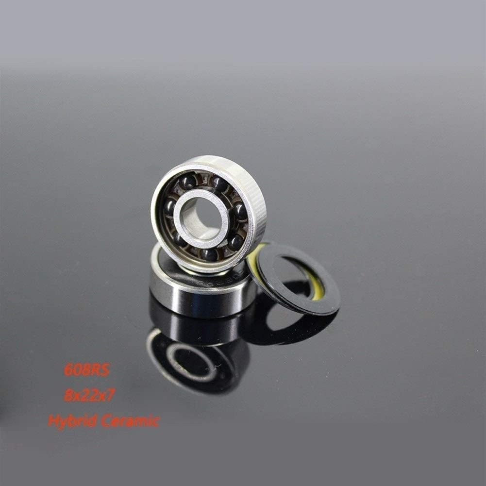Pratique 608 2RS Roulement Céramique Hybride ABEC-7 8x22x7mm Skateboard Spinner Céramique Nitrure Pro Series Roulements À Billes 608RS Si3N4
