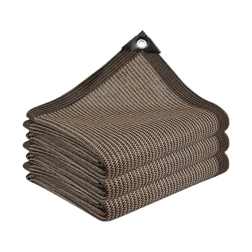 Hepiide Shade Cloth Sun Shade Fabric Privacy Screen Cover Patio Canopy with Grommets Shade Net for Garden Outdoor Pergola 3 x 4m (Brown)