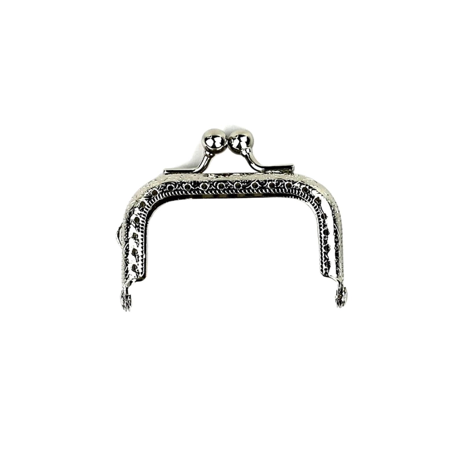 PVUVTNAHW 10Pcs 6.5CM Antique Bronze/Silver Square Embossing Mini Tiny Metal Purse Frame DIY Kiss Clasp Lock Bag Accessory(Silver)