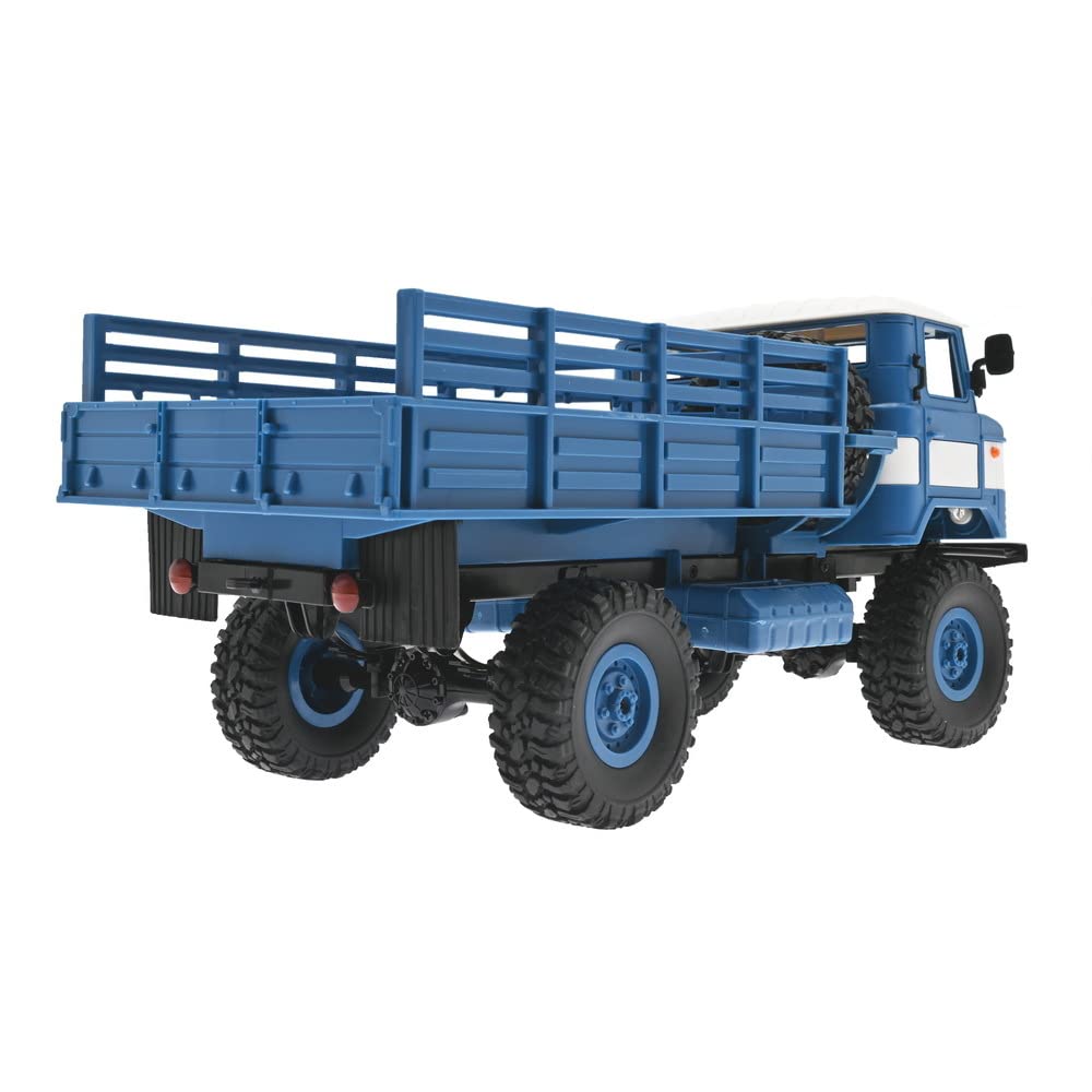 RTR RC Militär Truck 4WD 1:16 WPL 4WD B-24 RTR 2.4Ghz Crawler LKW Ferngesteuerter LKW Ferngesteuertes Auto Geschenk für Erwachsene Kinder Hobby (blau)