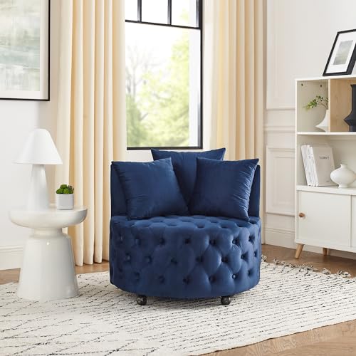 Modern Living Room Swivel Accent Barrel Chair Velvet Upholstered Lounge