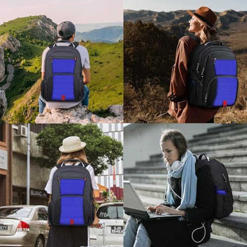 Image of ANTERK Travel Laptop Backpack, 18.4 Inch Laptop Backpacks for Men Women, 55L Anti Theft Water Resistant College Bussiness TSA Airline Approved Work Computer Backpack, Dark Blue