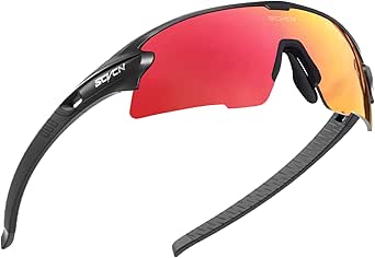 SCVCN 5-pack Colorful & 1-pair Photochromic Cycling Sunglasses for Men Women, 31.6g Wraparound Bike Glasses