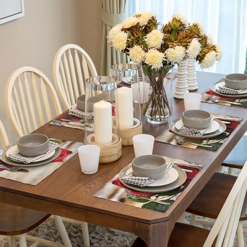 Set de table en lin synthétique de qualité supérieure motif roses rouges - 7