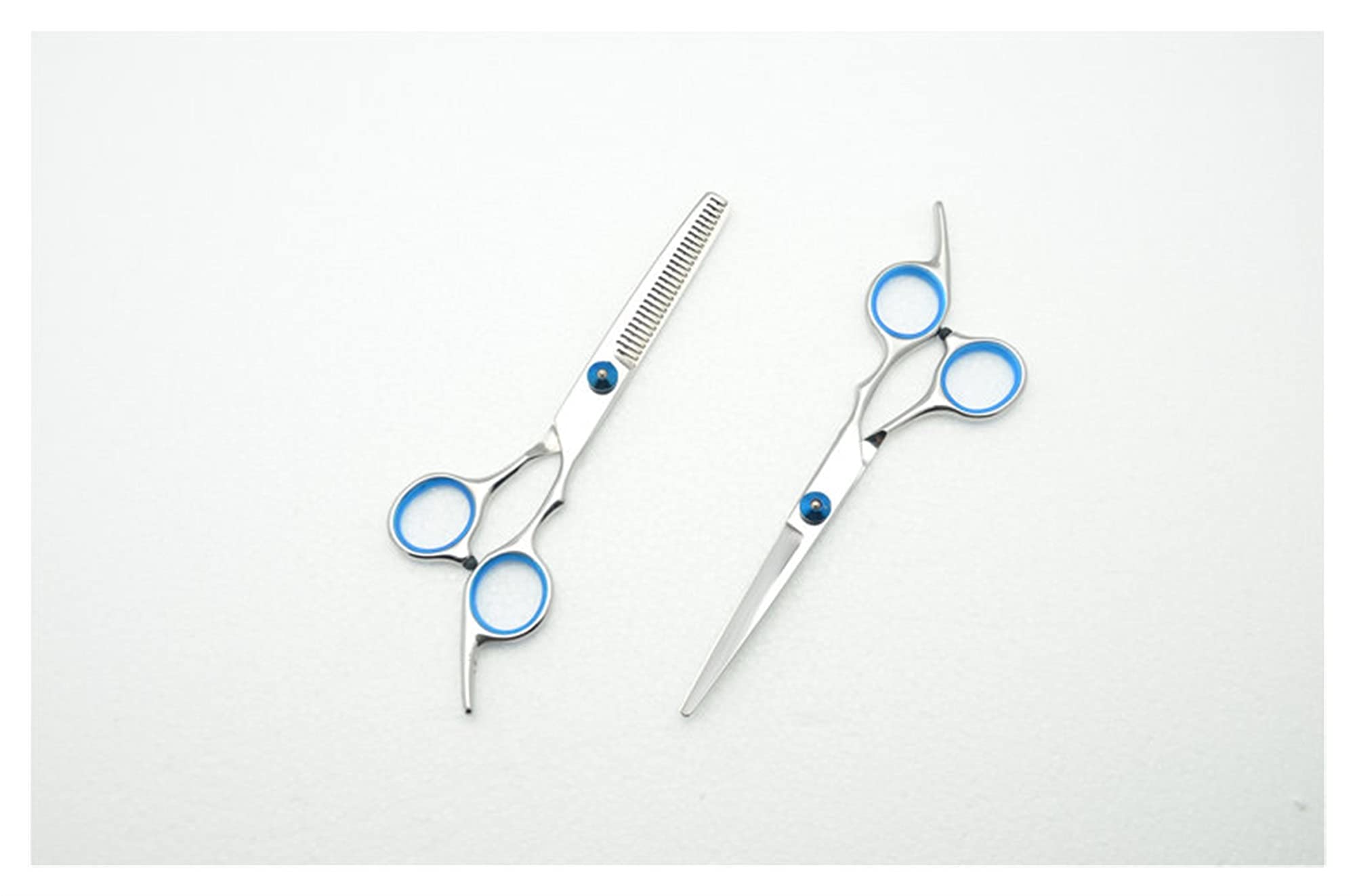 Forbici da Taglio + Forbici Sfoltitrici Forbici da Parrucchiere di Alta qualità Forbici da Barbiere（Blue 1 Pair No Bag）