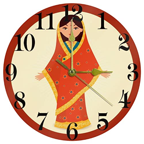 Horloge murale indienne à piles de 25.4 cm pour école maison et bureau - 2