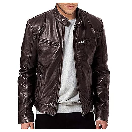 Veste Moto Homme Homologué en Cuir - Blouson Hiver Chaud Parka Mi-Saison Militaire Pas Cher Marque Travail Saharienne Imperméable Manteau Léger Jacket Automne Halloween Marron 5XL