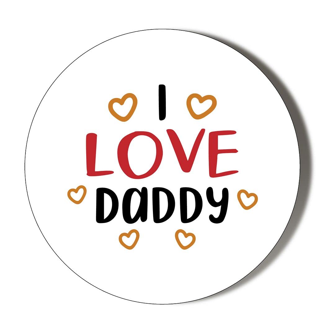 Gift Insanity White I Love My Daddy Gold Hearts 45Mm Fridge Magnet