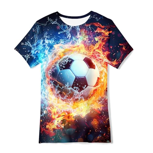Image of 3D Graphic Short Sleeve Shirts Boys Girls Cool T-Shirt Unisex Novelty Tees for 7-12 Years Teens