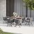 Grand patio 7-Piece Outdoor Dining Set for 6, Patio Dining Furniture Set for 6 Swivel Rope Wicker Chairs & 1 Extendable Rectangular Dining Table, Dark Grey