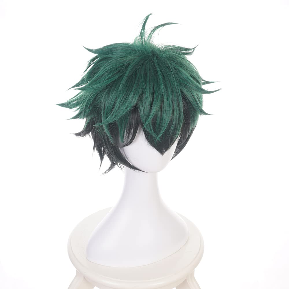 INF Peluca Cosplay Verde - Cabello Resistente Al Calor Para Fiesta Anime Con Ajuste Ajustable 7314281252601