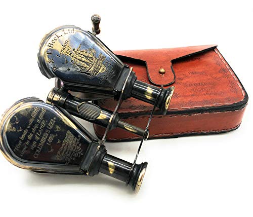 Classic Marine Spy Glass Antique London 1857 R & J Beck Brass Binocular Collectibles Landing of Columbus Brass Vintage Binocular Monocular Antique Style Telescope Spyglass Folding Gift