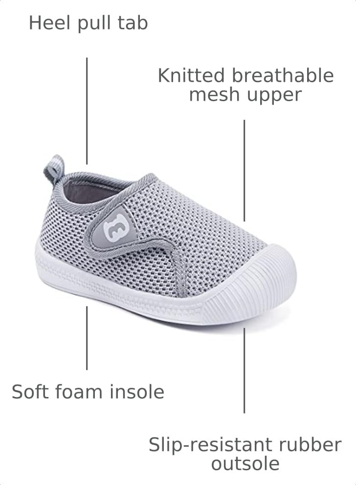 Image of BMCiTYBM Baby Toddler Walking Shoes Infant Boy Girl First Walker Sneakers | Baby Boy Girl Tennis Barefoot Shoes Breathable Lightweight Non-Slip Comfortable Stylih Casual Outdoor Indoor