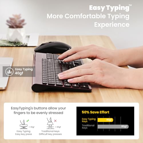 Image of cimetech Wireless Keyboard and Mouse Combo - Burgundy Black