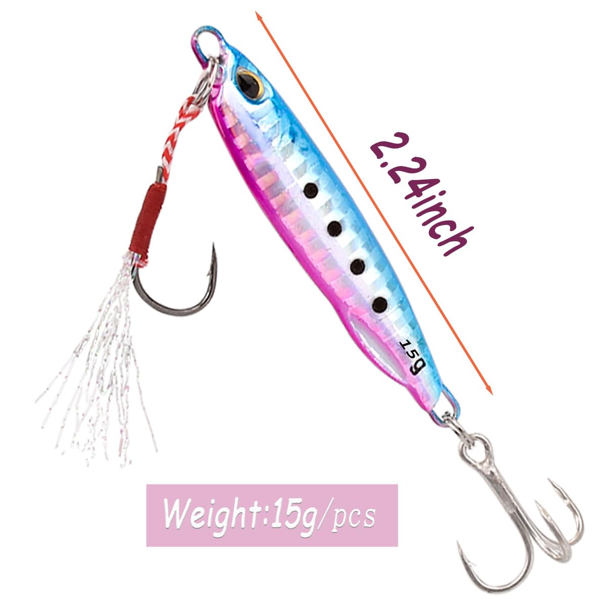 Accessori Pesca Sportiva Esche Da Pesca A Cucchiaio Metallico - Per Jigging, Bass E Lucci, Colorate E Con Ami Affilati Esche Artificiali Spinning Mare - Foto 2